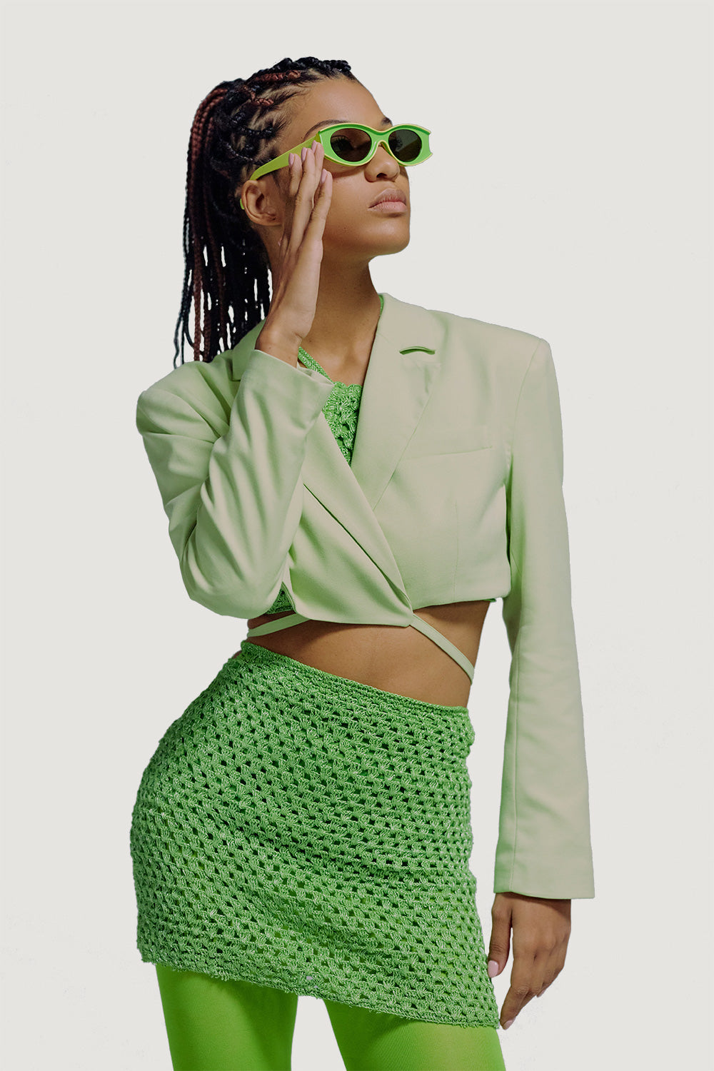 Cropped Twill Jacket