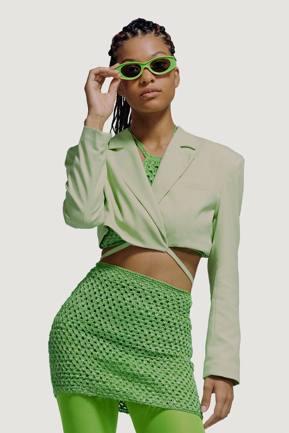 Cropped Twill Jacket