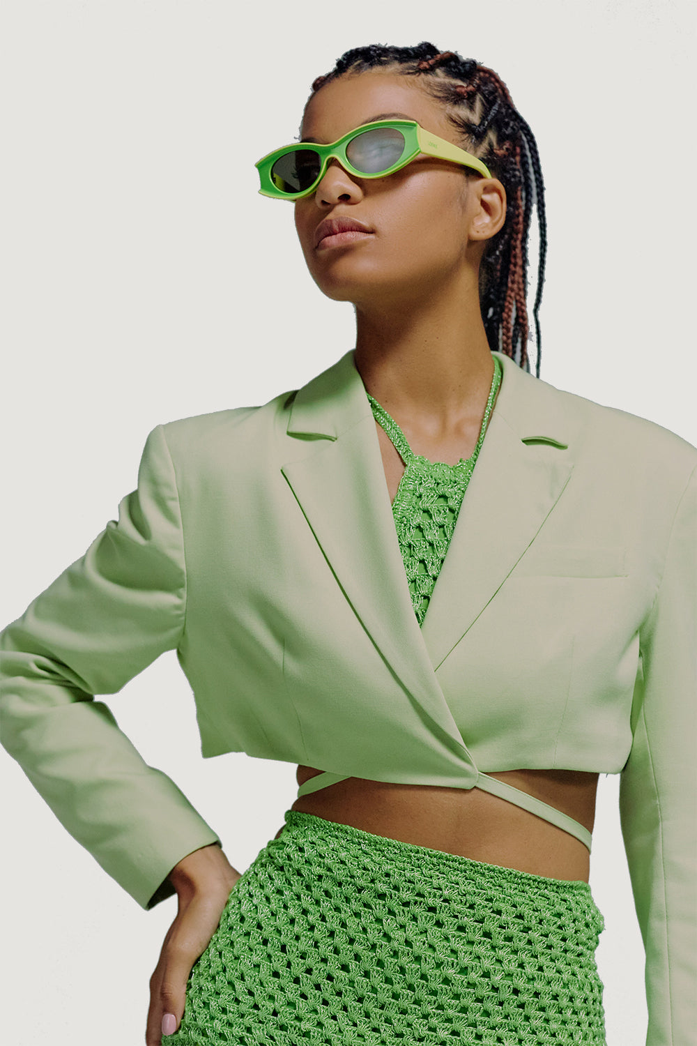 Cropped Twill Jacket